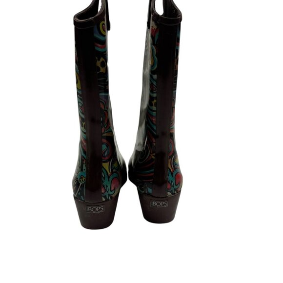 Rain Bops By Beehive Funky Colors Pointed Toe Cowboy Rain Boots Size EU 38/US 7 - Picture 6 of 9